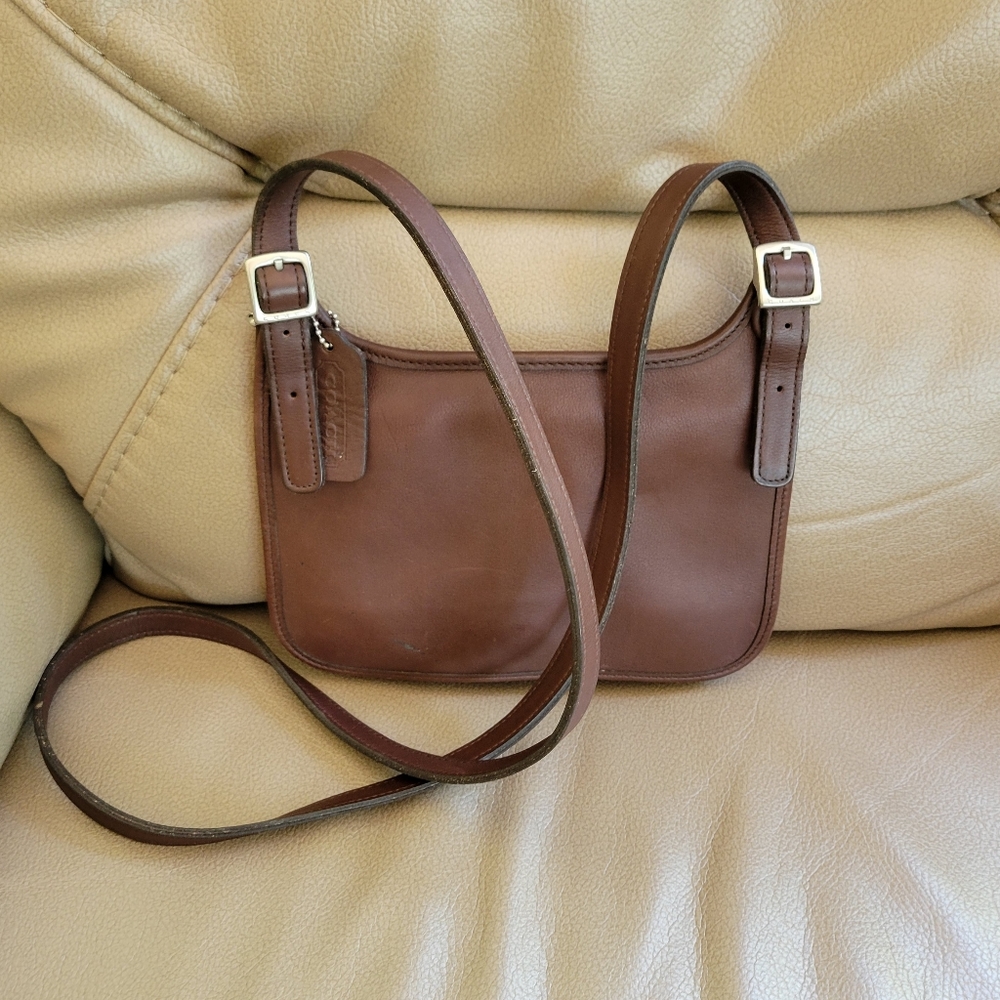 Coach brown leather crossbody